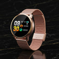 AuraTrack Smartwatch – Rose-Gold Wellness & Activity Monitor