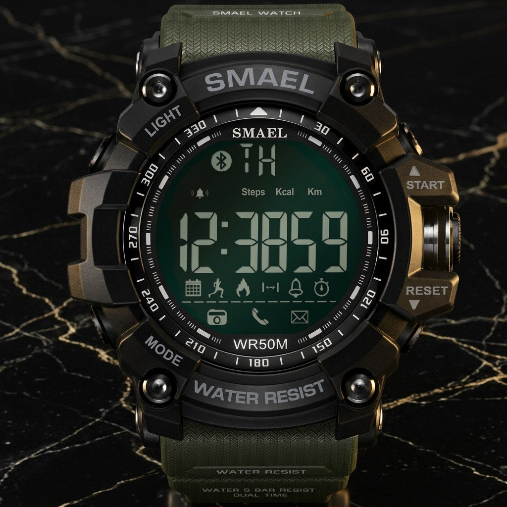 TacticSport Pro Military Smartwatch – 50M Waterproof Outdoor Watch