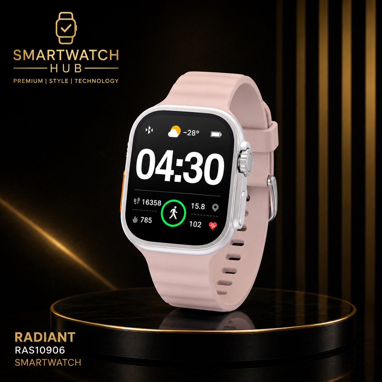 Radiant Smartwatch – Bluetooth Calling & Activity Tracker (Wellness Edition 0906)