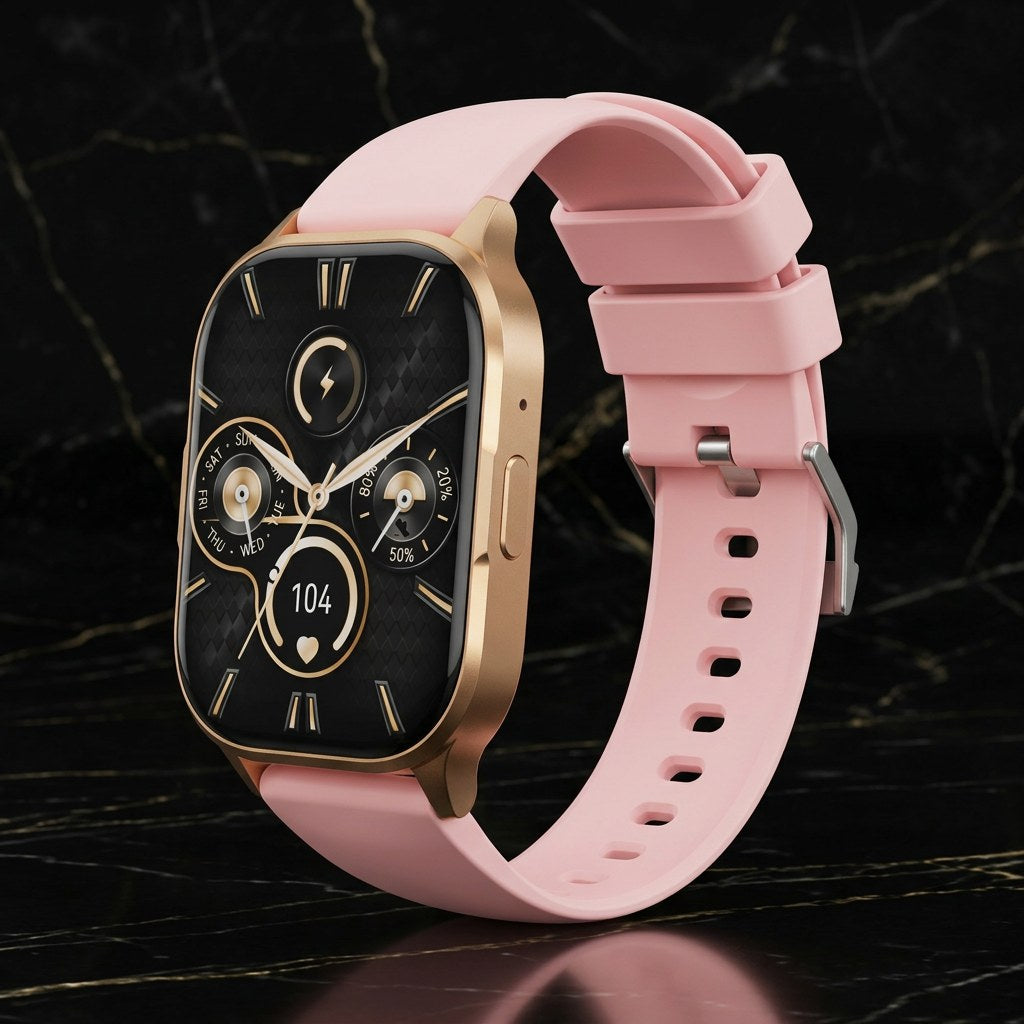 XO J10 AMOLED Smartwatch – 2.01" Display Bluetooth Calling Watch (Rose Gold)