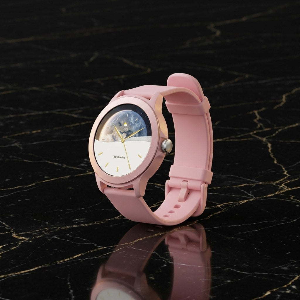SlayFit Smartwatch – Bluetooth Calling, 100+ Sports Modes (Rose Gold & Pink)