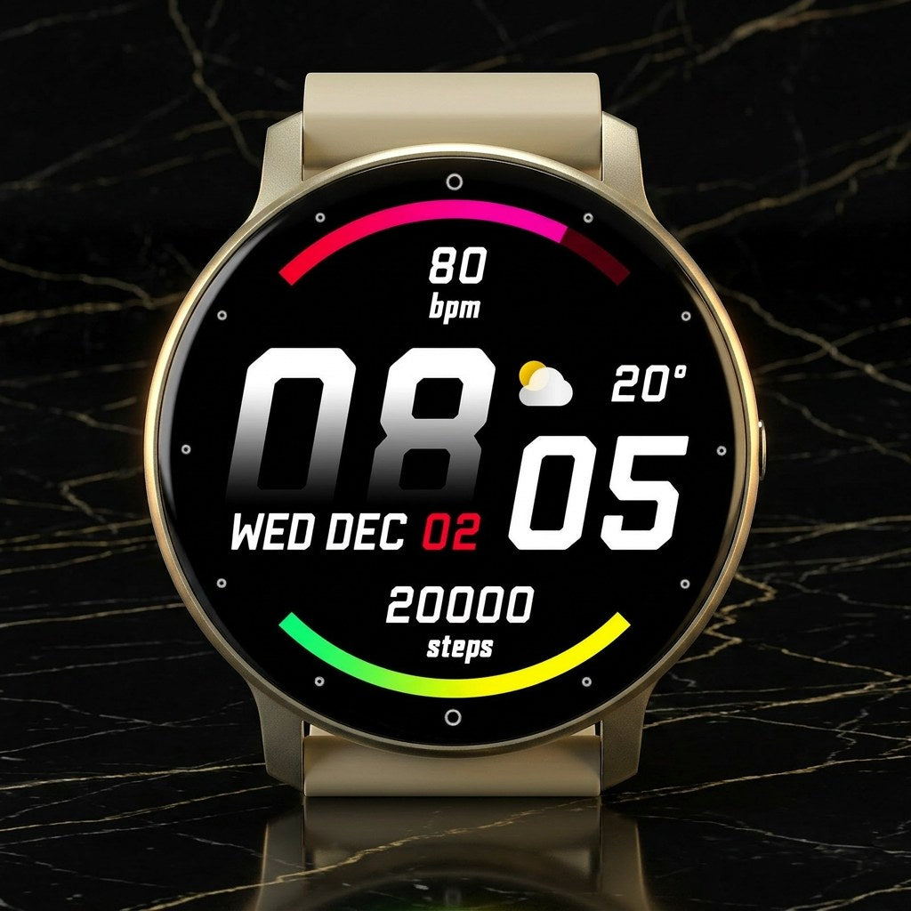 Gravity Asperia GT1-6 Unisex Smartwatch – Heart Rate & Activity Tracker (Cream)