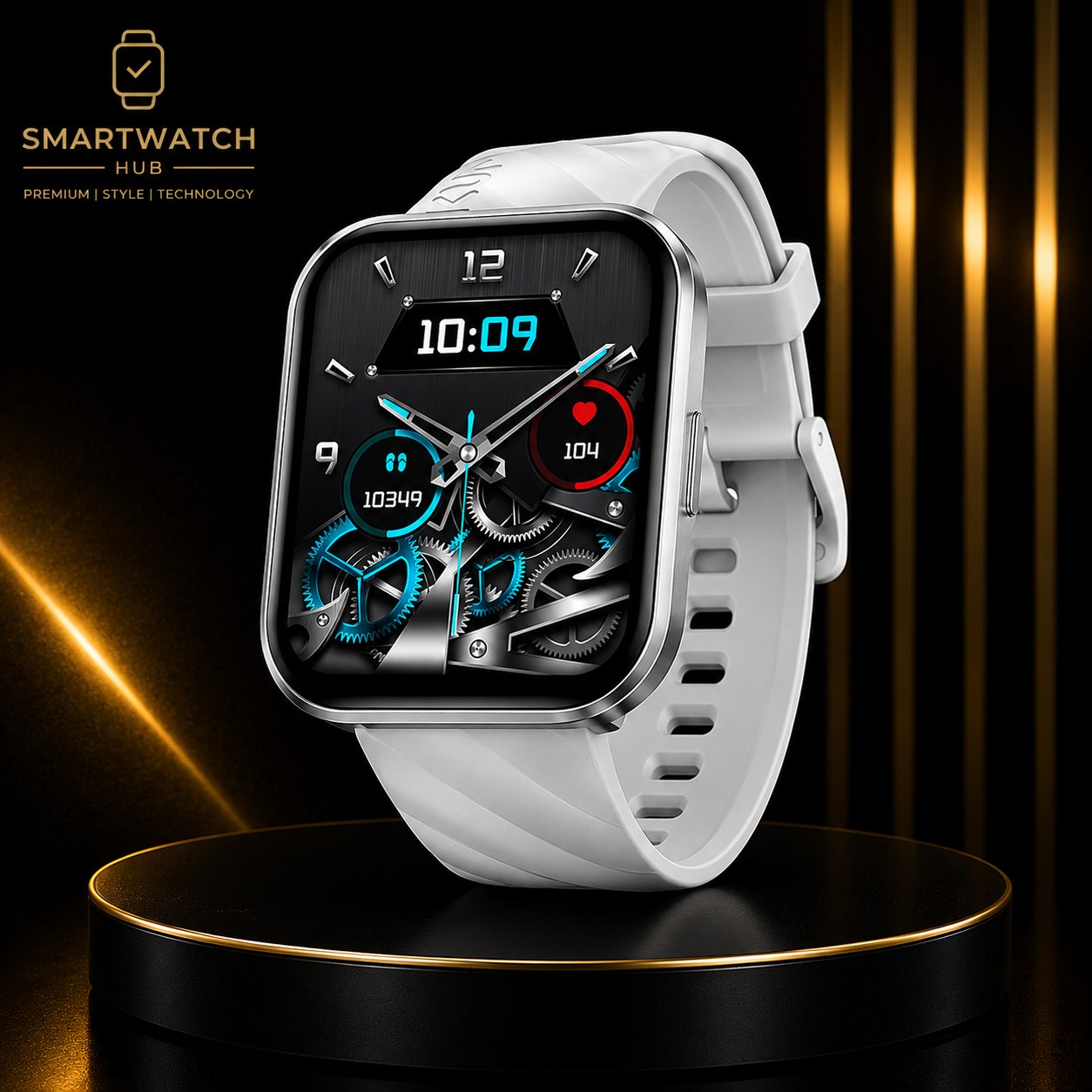 KUMI KU6 Meta Smartwatch – 1.96" HD Bluetooth Calling Watch (Silver)