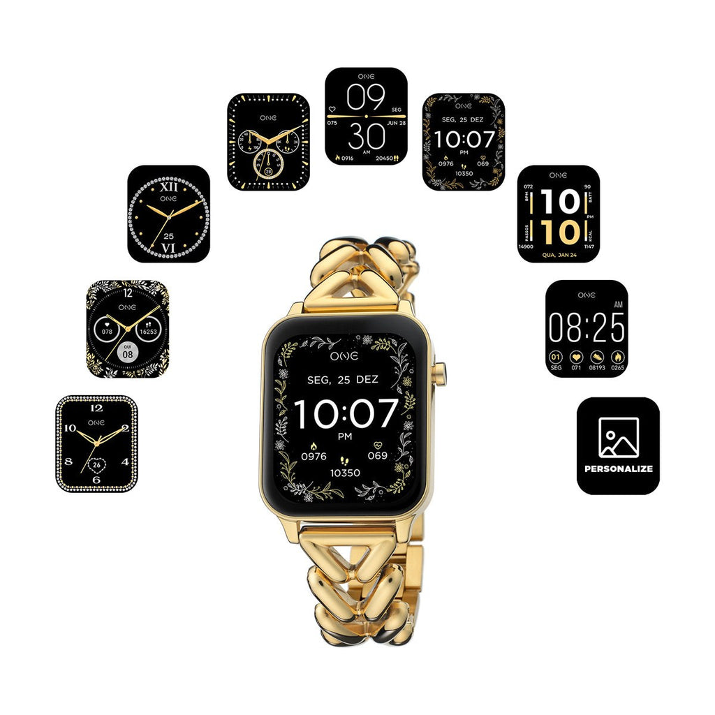 ONE Smartwatch – Elegant Bluetooth Calling Watch (Gold Edition 9626)