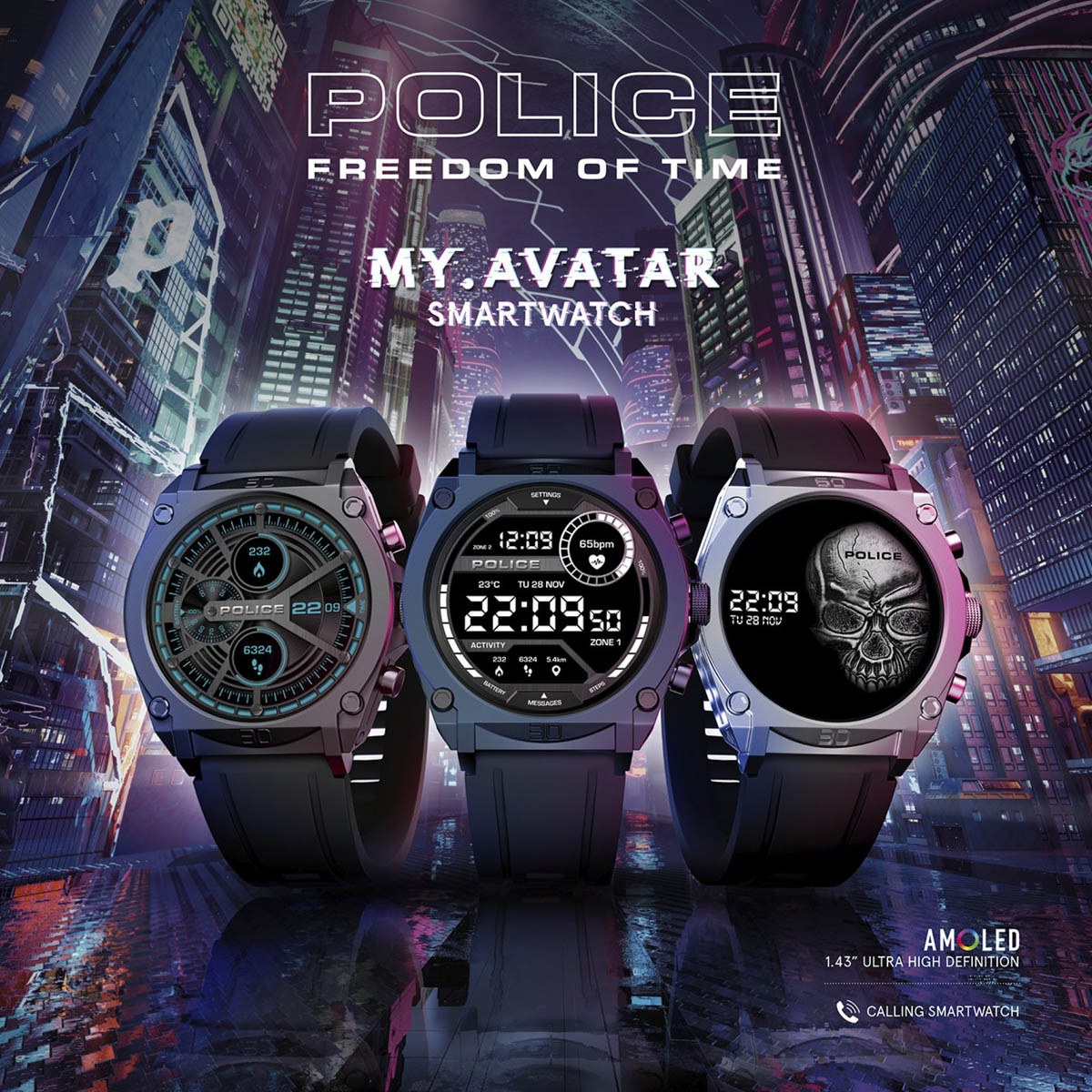 POLICE Smartwatch – Premium Bluetooth Calling Watch (PEIUN Series 103)
