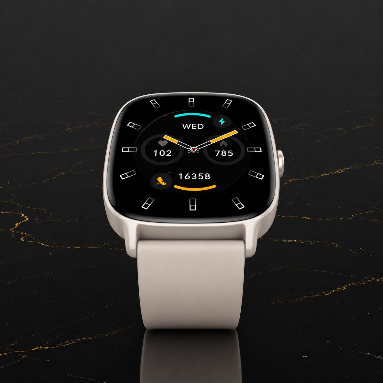 KSIX Pulse Smartwatch – 1.83" Display, IP68 Waterproof (Beige Edition)