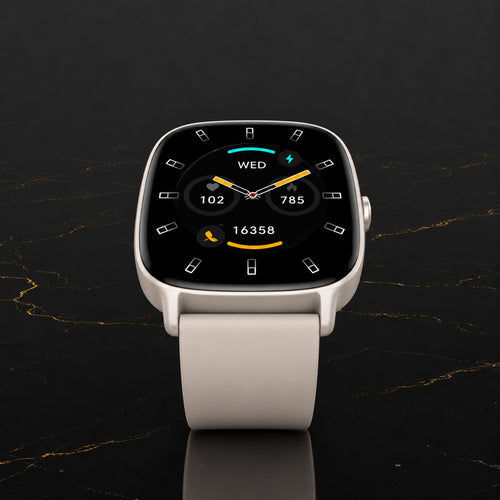 KSIX Pulse Smartwatch – 1.83" Display, IP68 Waterproof (Beige Edition)