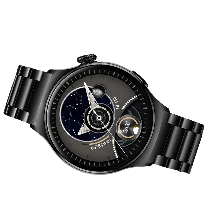 Men's Big Screen Smartwatch – Bluetooth Calling, Custom Dials & Fitness Tracker (Black)