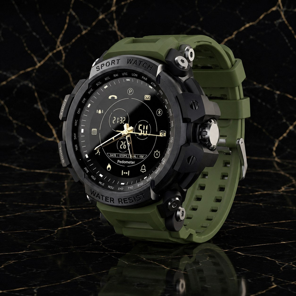 TacticWave Pro Military Smartwatch – 5ATM Waterproof Outdoor Watch