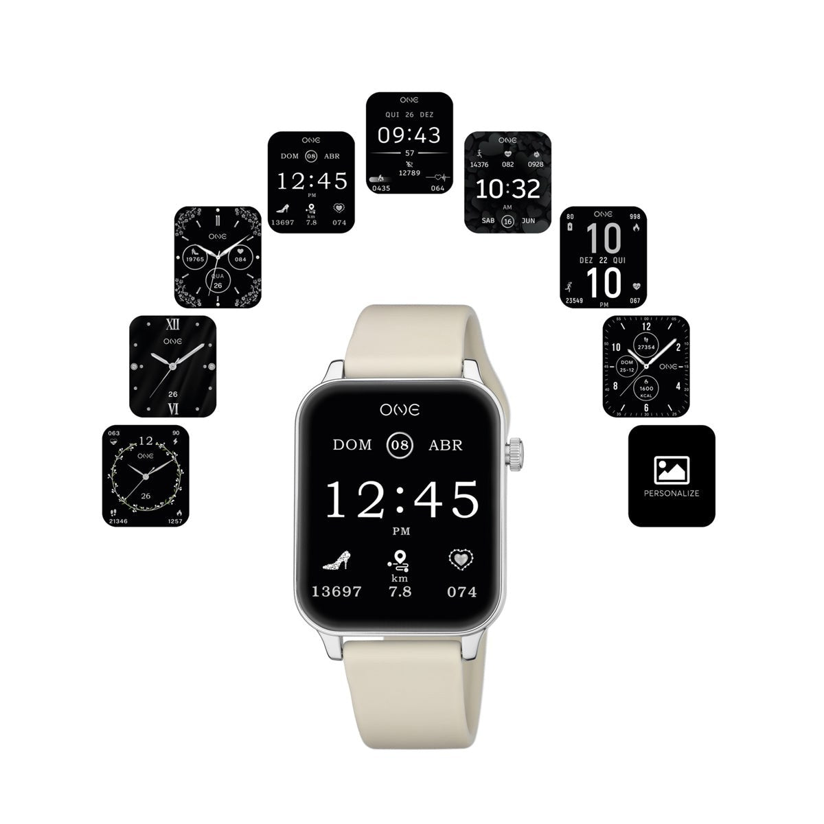 ONE Smartwatch – Bluetooth Calling & Activity Tracker (Steel Sport Edition)