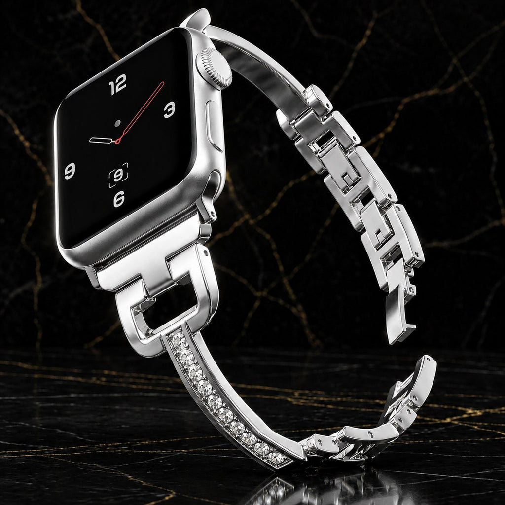 DiamondLink Luxury Crystal Bracelet for Apple Watch – Gold Edition