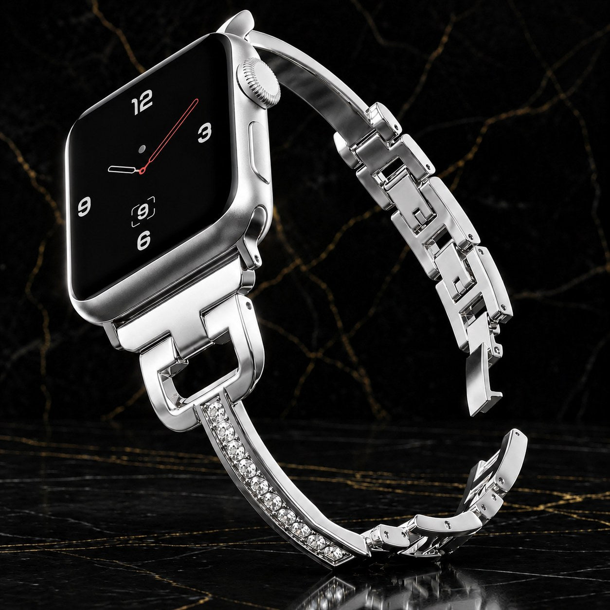 DiamondLink Luxury Crystal Bracelet for Apple Watch – Gold Edition