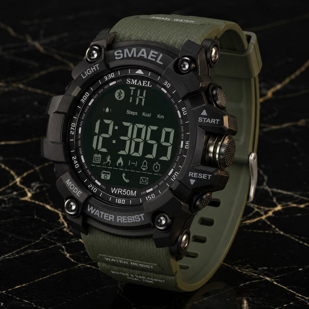 TacticSport Pro Military Smartwatch – 50M Waterproof Outdoor Watch
