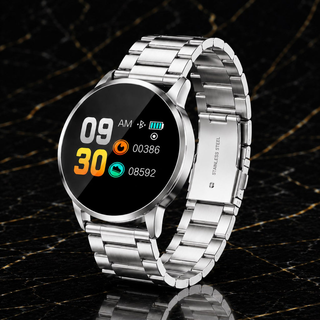AuraTrack Smartwatch – Rose-Gold Wellness & Activity Monitor