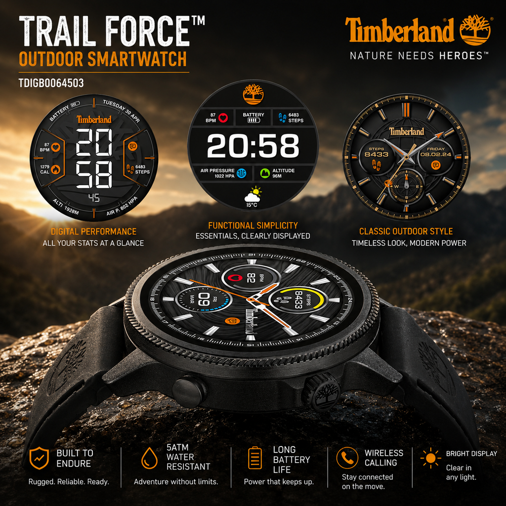 ⌚ Timberland Trail Force™ Outdoor Smartwatch
 TDIGB0064503