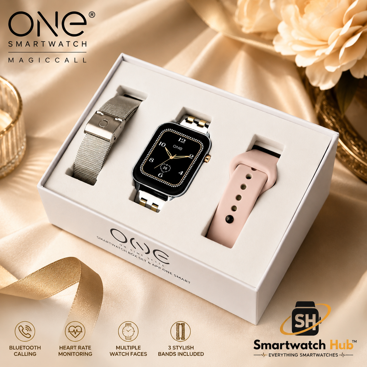 ONE MagicCall Luxury Women's Smartwatch Set – Bluetooth Calling Watch