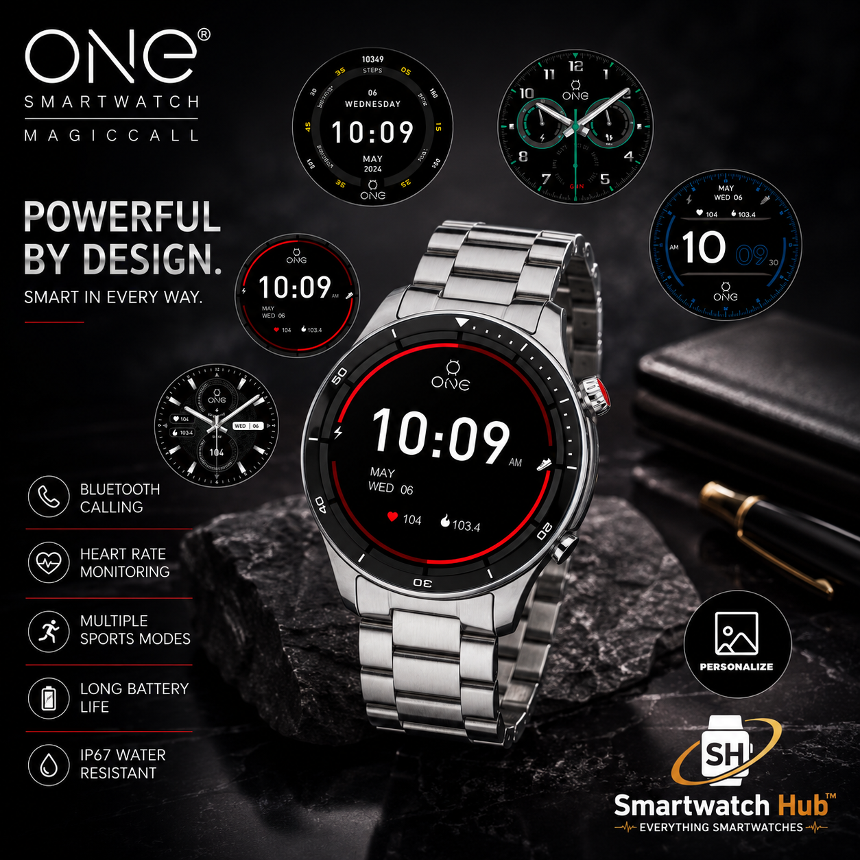 ONE AlphaCall Premium Stainless Steel Smartwatch – Bluetooth Calling Watch