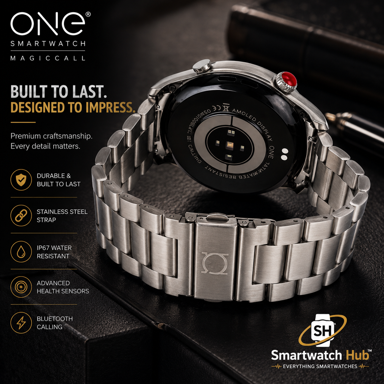 ONE AlphaCall Premium Stainless Steel Smartwatch – Bluetooth Calling Watch