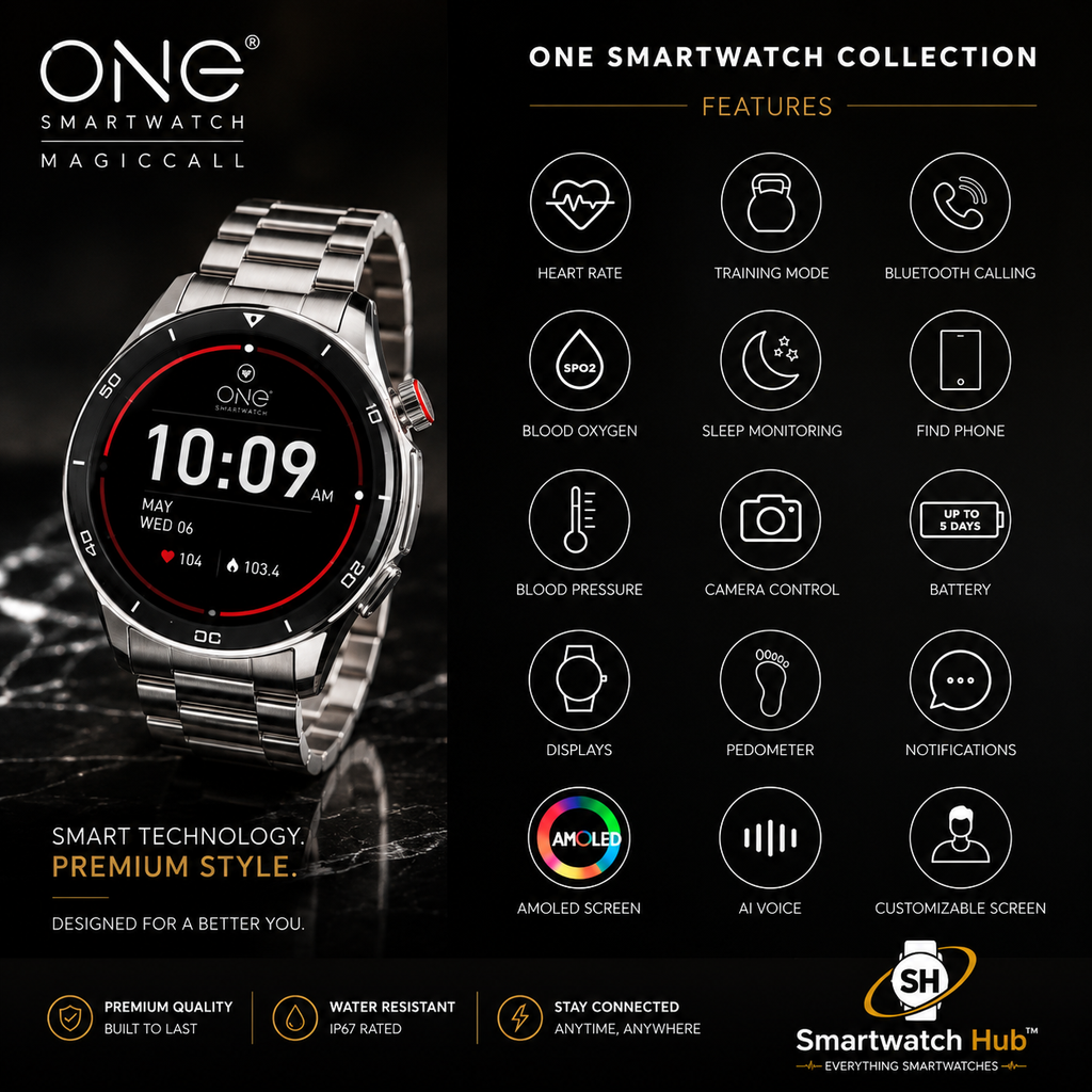 ONE AlphaCall Premium Stainless Steel Smartwatch – Bluetooth Calling Watch