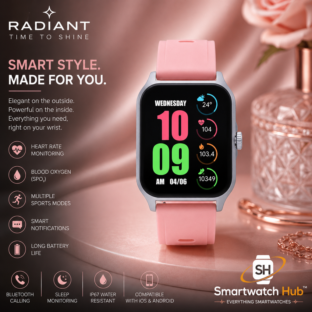 Radiant Elegance Smartwatch – Bluetooth Calling & Activity Tracker (Pink Edition)