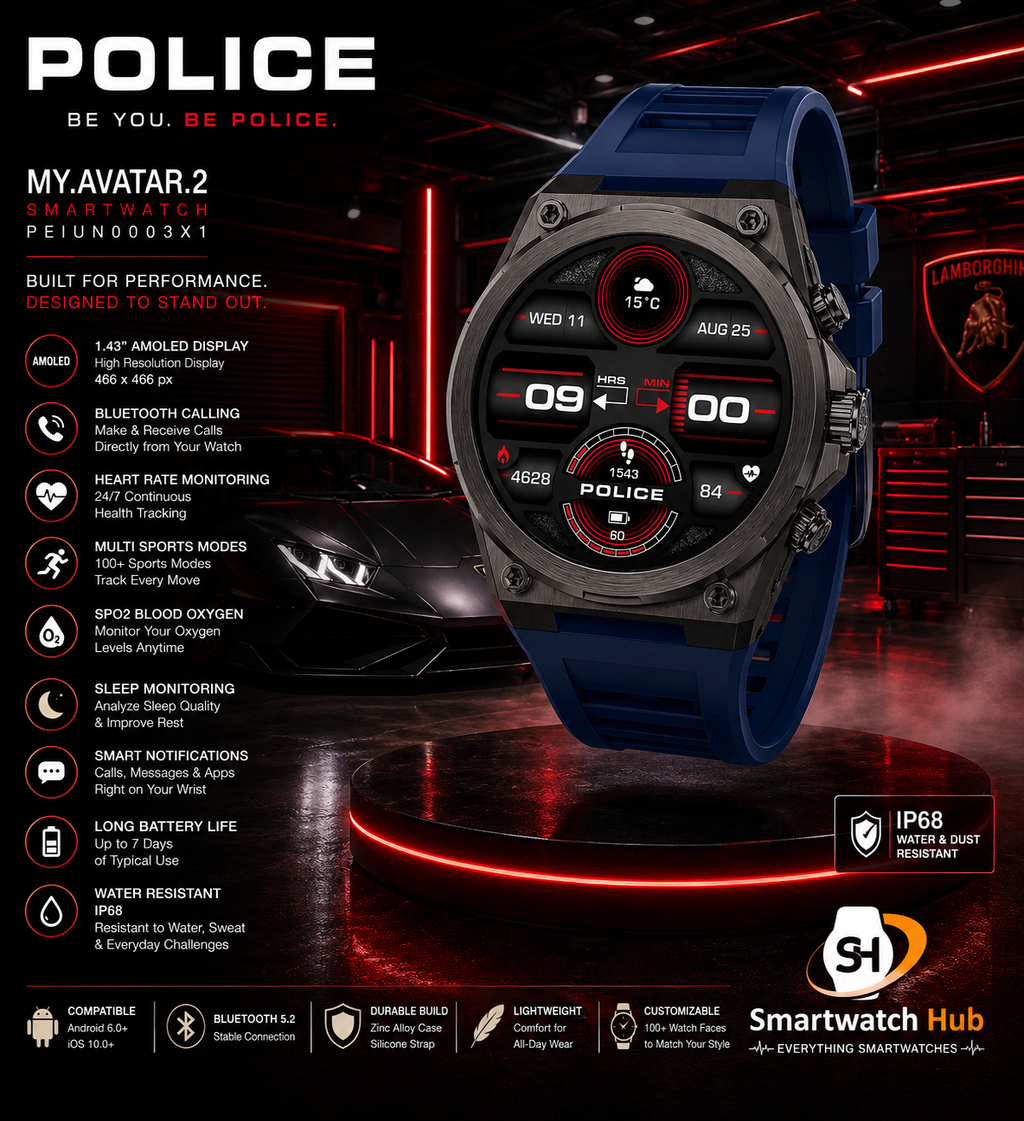 POLICE My.Avatar 2 Elite AMOLED Smartwatch – Premium Bluetooth Calling Watch