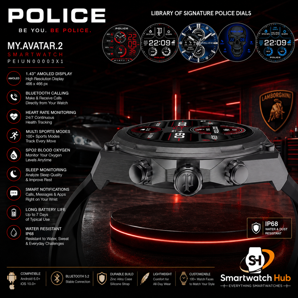 POLICE My.Avatar 2 Elite AMOLED Smartwatch – Premium Bluetooth Calling Watch