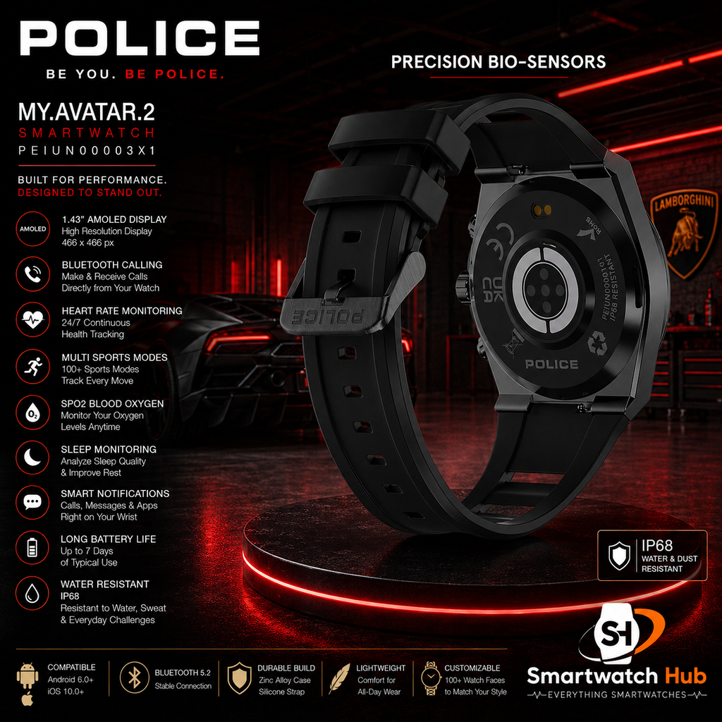 POLICE My.Avatar 2 Elite AMOLED Smartwatch – Premium Bluetooth Calling Watch