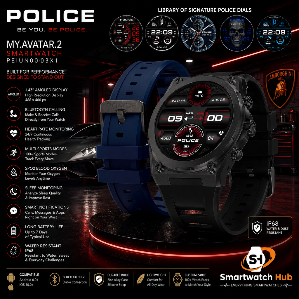 POLICE My.Avatar 2 Elite AMOLED Smartwatch – Premium Bluetooth Calling Watch