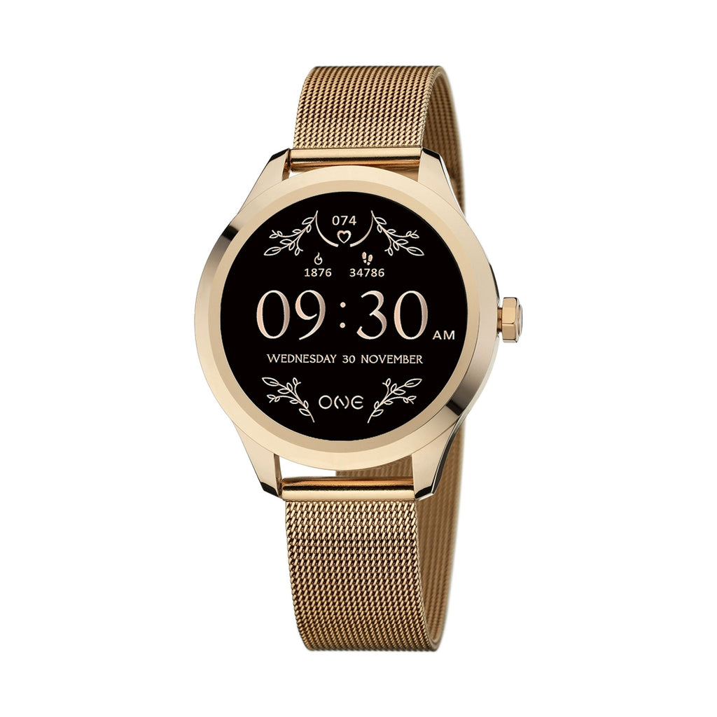 ONE Smartwatch – Bluetooth Calling & Activity Tracker (Rose Mesh Edition)
