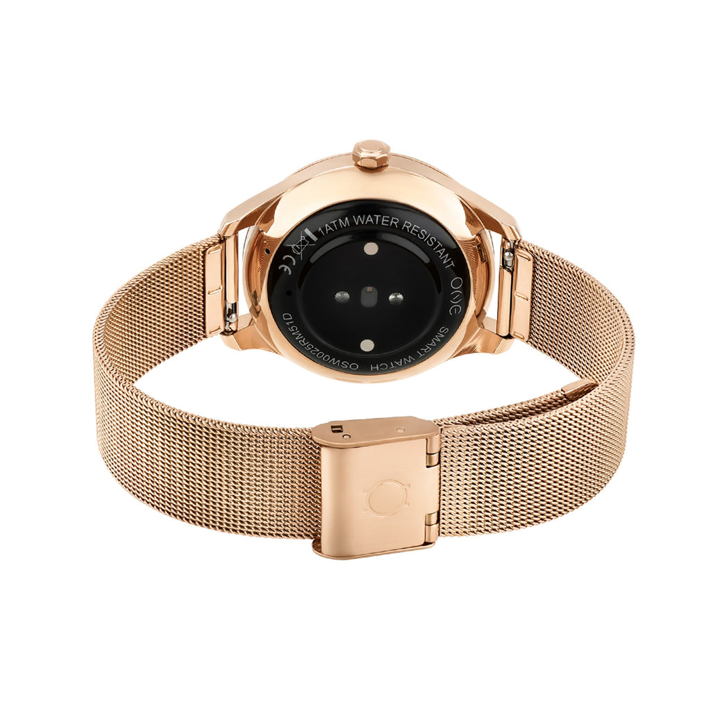 ONE Smartwatch – Bluetooth Calling & Activity Tracker (Rose Mesh Edition)