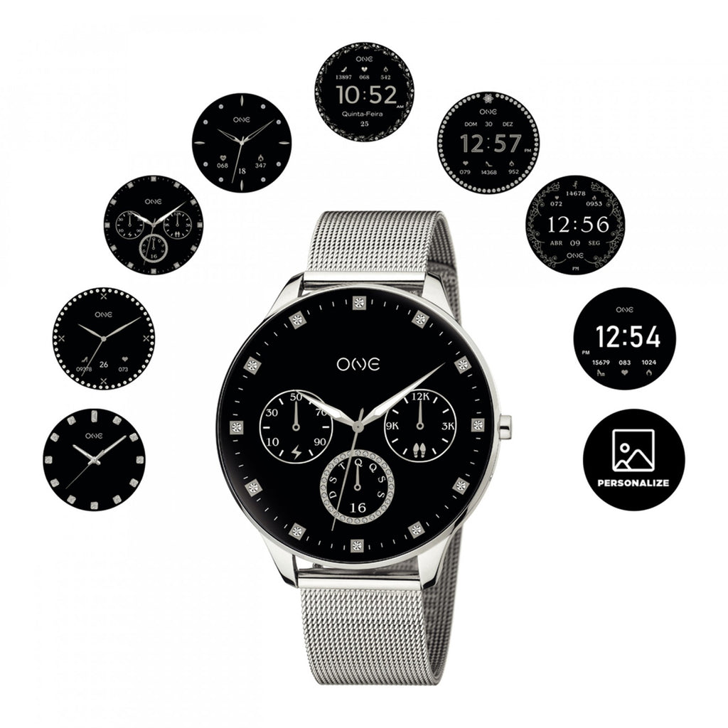 ONE Smartwatch – Bluetooth Calling & Activity Tracker (Silver Sport 4191)