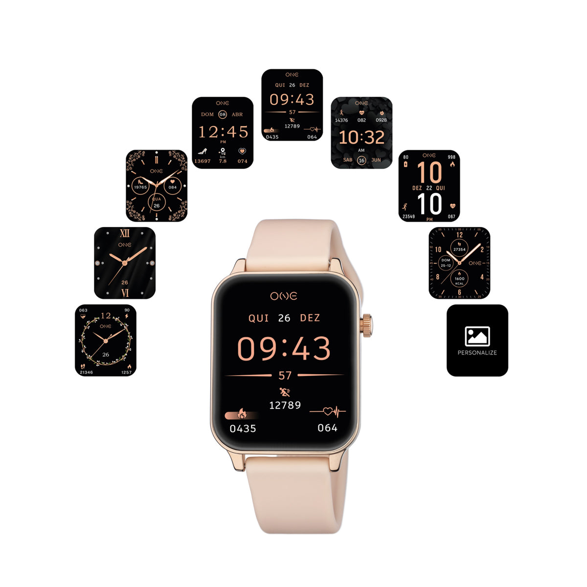 ONE Smartwatch – Bluetooth Calling & Activity Tracker (Rose Sport Edition)