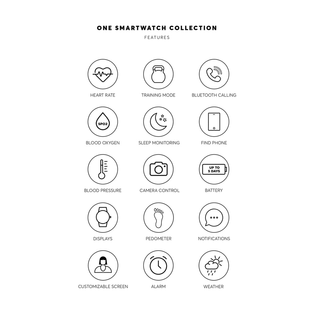 ONE Smartwatch – Bluetooth Calling & Activity Tracker (Silver Sport 4197)