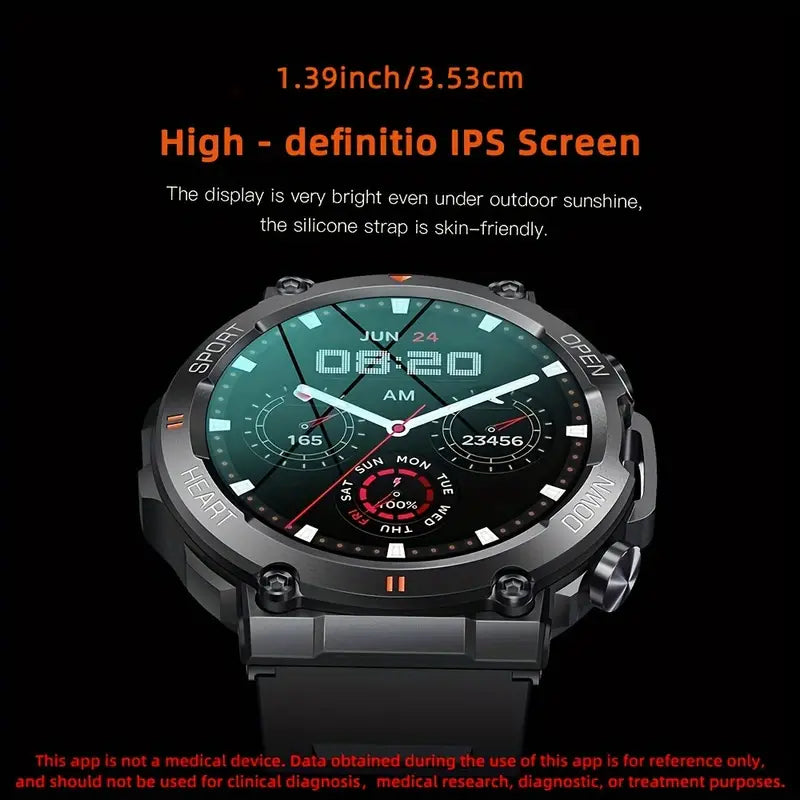 Round Smartwatch – 1.39" HD Display Bluetooth Activity Tracker